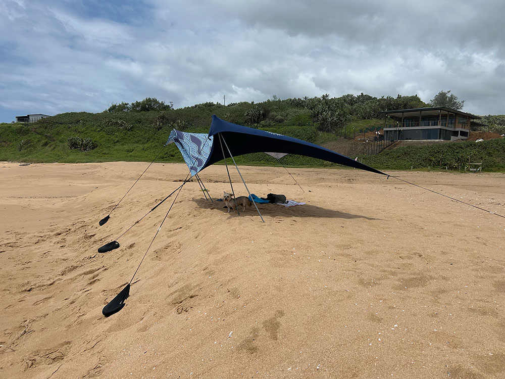 Breeze beach shade setup